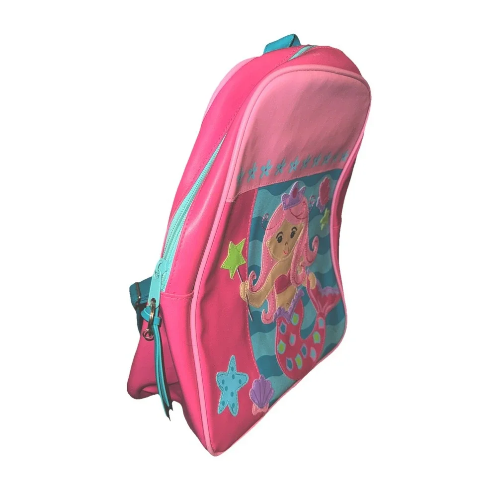 Stephen Joseph Mermaid Backpack Pink Glitter Faux Leather Preschool Cute 13 X 11
